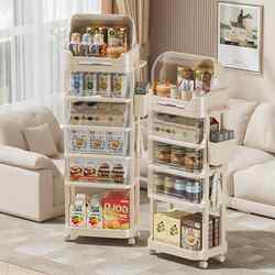 Baby supplies dustproof storage shelf living room mobile trolley layered baby feeding snacks bottle storage cabinet Baby supplies dustproof storage shelf living room mobile trolley layered baby feeding snacks bottle storage cabinet