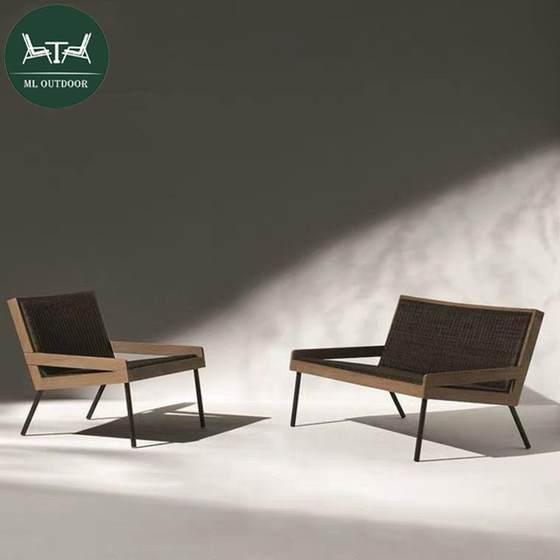 Nordic outdoor teak sofa villa courtyard high -quality furniture hotel garden balcony casual vine editor sofa chair Nordic outdoor teak sofa villa courtyard high -quality furniture hotel garden balcony casual vine editor sofa chair