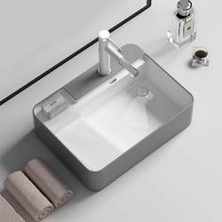 Tuochi Gray Countertop Basin Washboard Washbasin Balcony Laundry Basin Household Basin Bathroom Left and Right Side Drainage Tuochi Gray Countertop Basin Washboard Washbasin Balcony Laundry Basin Household Basin Bathroom Left and Right Side Drainage