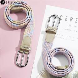 No-Punch Belt for Women, Versatile Jeans Canvas Belt, Woven Elastic Elastic Pin Buckle, Student Lazy Cloth Belt No-Punch Belt for Women, Versatile Jeans Canvas Belt, Woven Elastic Elastic Pin Buckle, Student Lazy Cloth Belt