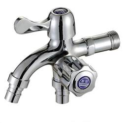 In-wall washing machine faucet type supply laundry single cold double head into 2 water taps wrench and water inlet nozzle In-wall washing machine faucet type supply laundry single cold double head into 2 water taps wrench and water inlet nozzle