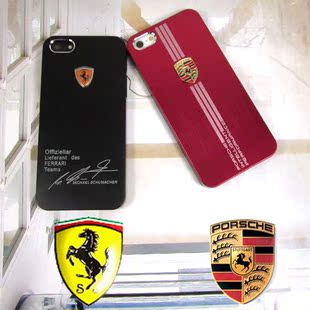 代手机壳保护套iphone5 5s金属背面车标志法拉利保时捷批发高清图片