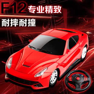 法拉利跑车充电遥控车方向盘漂移遥控汽车儿童玩具电动车高清图片