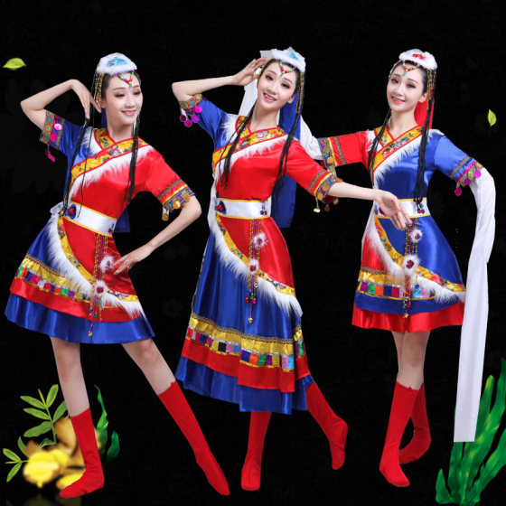 New Tibetan dance costumes for women, ethnic dance costumes, performance costumes, Mongolian minority stage costumes
New Tibetan dance costumes for women, ethnic dance costumes, performance costumes, Mongolian minority stage costumes