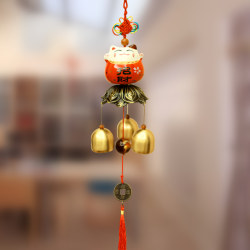 Lucky Cat Wind Chime Shop Doorbell Hanging Ornament Door Decoration Copper Bell Pendant Creative Gift Home Decor Bring in Wealth and Treasure Lucky Cat Wind Chime Shop Doorbell Hanging Ornament Door Decoration Copper Bell Pendant Creative Gift Home Decor Bring in Wealth and Treasure