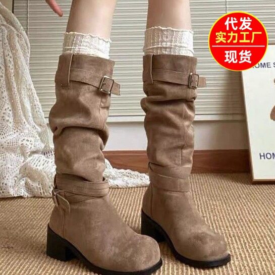 Retro pile boots Western denim boots Summer 2025 new mid-tube small khaki fashion boots
Retro pile boots Western denim boots Summer 2025 new mid-tube small khaki fashion boots