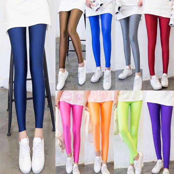 Trendy yoga outer leggings small foot pants colorful fluorescent pants female large size elastic color slimming trousers Trendy yoga outer leggings small foot pants colorful fluorescent pants female large size elastic color slimming trousers