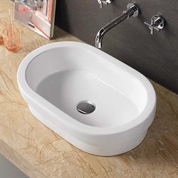 Taichung Ceramic Washbasin Semi-Embedded Washbasin Oval Cabinet Basin Countertop Basin Art Basin Balcony Single Basin Taichung Ceramic Washbasin Semi-Embedded Washbasin Oval Cabinet Basin Countertop Basin Art Basin Balcony Single Basin