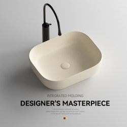 Cream-Colored Countertop Basin for Home Use, Ceramic Washbasin for Bathroom, Balcony, Small Apartment Countertop Basin Cream-Colored Countertop Basin for Home Use, Ceramic Washbasin for Bathroom, Balcony, Small Apartment Countertop Basin