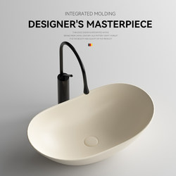 Cream-Colored Countertop Basin, Black and Gray Creative Washbasin, Bathroom Balcony Ceramic Washbasin, Household Countertop Basin Cream-Colored Countertop Basin, Black and Gray Creative Washbasin, Bathroom Balcony Ceramic Washbasin, Household Countertop Basin