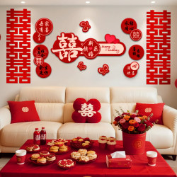 Wedding Room Decoration Set Living Room Sofa Background Wall Kt Board Bedroom Creative New House Wedding Decoration for Bride and Groom Wedding Room Decoration Set Living Room Sofa Background Wall Kt Board Bedroom Creative New House Wedding Decoration for Bride and Groom
