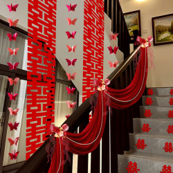 Wedding Stair Railing Decoration, Wedding Room Decoration Set, Groom's Indoor Engagement and Wedding Supplies, Complete Wedding Decoration Garlands Wedding Stair Railing Decoration, Wedding Room Decoration Set, Groom's Indoor Engagement and Wedding Supplies, Complete Wedding Decoration Garlands