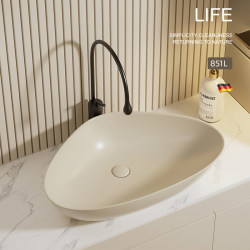 Cream Style Ceramic Triangular Countertop Basin Household Wash Basin Single Basin Bathroom Large Capacity Wash Basin Wash Basin Cream Style Ceramic Triangular Countertop Basin Household Wash Basin Single Basin Bathroom Large Capacity Wash Basin Wash Basin