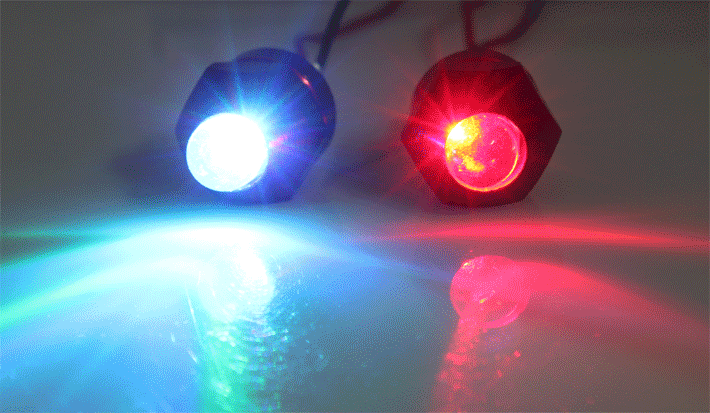 电动车摩托车改装配件彩灯 装饰闪灯 子弹头灯 七彩车