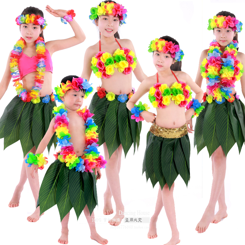 girls Woman Hawaiian Hula dance thickened grass Skirts Hula Grass