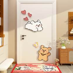 Line Art Puppy Entrance Door Foyer Decoration Children's Room Layout Boys and Girls Bedroom Wall Bedside Background Sticker Painting Line Art Puppy Entrance Door Foyer Decoration Children's Room Layout Boys and Girls Bedroom Wall Bedside Background Sticker Painting