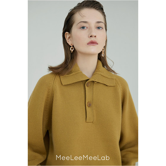 Meeleemelab original retro high -necked POLO collar buttons Loose latter coat all wool long -sleeved sweater
Meeleemelab original retro high -necked POLO collar buttons Loose latter coat all wool long -sleeved sweater