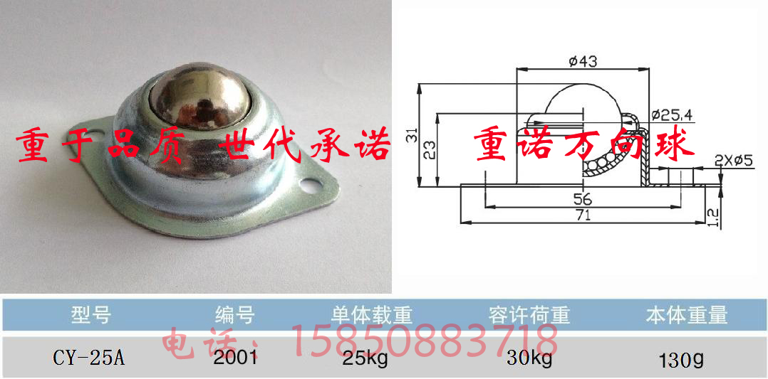 cy-25a-1型菱形牛眼 万向球 万向滚珠 输送球 轴承鸡眼 厂家直销