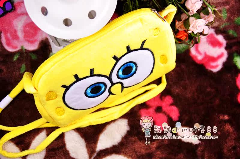 爆款 可爱海绵宝宝单肩斜跨包卡通小动物大包儿童书包