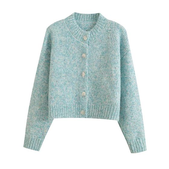 New autumn and winter sweater cardigan jacket for women Korean women's clothing temperament fantasy color yarns on the outside short round neck knitted sweater
New autumn and winter sweater cardigan jacket for women Korean women's clothing temperament fantasy color yarns on the outside short round neck knitted sweater