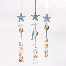 Pure Copper Mediterranean Blue and White Starfish Small Bell Happiness Wooden Plaque Wind Chime Brass Home Store Hanging Decoration Car Hanging Bell Sound Pure Copper Mediterranean Blue and White Starfish Small Bell Happiness Wooden Plaque Wind Chime Brass Home Store Hanging Decoration Car Hanging Bell Sound