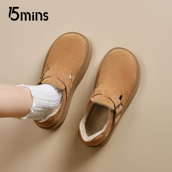 15mins thick sole Birkenstock shoes for women 2025 autumn new soft sole all-inclusive plus velvet warm one-piece casual shoes 15mins thick sole Birkenstock shoes for women 2025 autumn new soft sole all-inclusive plus velvet warm one-piece casual shoes