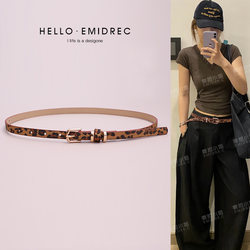 Small Belt for Women, Fine Decorative Retro Leopard Print Y2K American Style Versatile Fashion Belt for Cargo Pants and Jeans Small Belt for Women, Fine Decorative Retro Leopard Print Y2K American Style Versatile Fashion Belt for Cargo Pants and Jeans