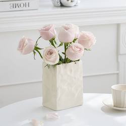 High-End Simple Cream Pleated Paper Bag Vase for Fresh Flowers, Hydroponic Flower Arrangement, Living Room and Dining Room Dried Flower Decorations High-End Simple Cream Pleated Paper Bag Vase for Fresh Flowers, Hydroponic Flower Arrangement, Living Room and Dining Room Dried Flower Decorations