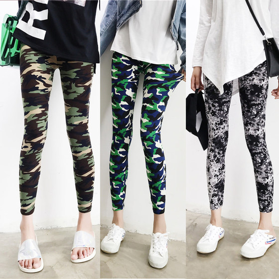 Free shipping women's spring and autumn thin milk silk versatile printed leggings pants elasticity thinner high waist large size small feet pants Free shipping women's spring and autumn thin milk silk versatile printed leggings pants elasticity thinner high waist large size small feet pants