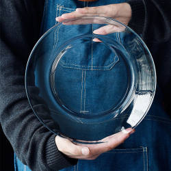 Microwave Oven-Specific Tempered Glass Plate, Household Heat-Resistant Dish Plate, Fruit Plate, Living Room Transparent Plate, Salad Tableware Microwave Oven-Specific Tempered Glass Plate, Household Heat-Resistant Dish Plate, Fruit Plate, Living Room Transparent Plate, Salad Tableware