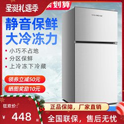 Wave 128L Double Door Refrigerator Small For Home Mini Refrigerator Dormitory Rental Refrigeration Energy Saving Wave 128L Double Door Refrigerator Small For Home Mini Refrigerator Dormitory Rental Refrigeration Energy Saving