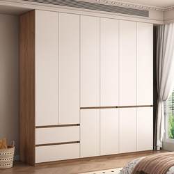 Foshan Solid Wood Wardrobe for Home Bedroom, Segmented, One-Door-To-Ceiling, Simple Modern Combination, Cream Style, Panel Type, Four-Door Foshan Solid Wood Wardrobe for Home Bedroom, Segmented, One-Door-To-Ceiling, Simple Modern Combination, Cream Style, Panel Type, Four-Door