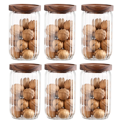Universal Japanese style high borosilicate glass wooden lid sealed jar Universal Japanese style high borosilicate glass wooden lid sealed jar