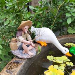 Miniature Artificial Duck Fishingerman Figurine Decoration, Water-Absorbing Duck for Garden, Courtyard, Fish Pond, Traditional Fish Tank Landscaping Ornament Miniature Artificial Duck Fishingerman Figurine Decoration, Water-Absorbing Duck for Garden, Courtyard, Fish Pond, Traditional Fish Tank Landscaping Ornament