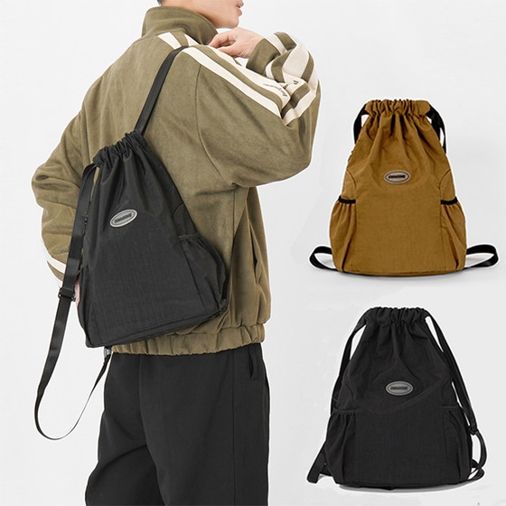 Drawstring backpack for women 2025 new style tying pocket sports lightweight backpack travel mountaineering bag men outdoor backpack 
Drawstring backpack for women 2025 new style tying pocket sports lightweight backpack travel mountaineering bag men outdoor backpack