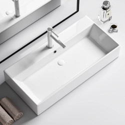 Ceramic Countertop Basin Large Rectangular Washbasin Hotel Bathroom Sink Single Basin Home Balcony Basin Ceramic Countertop Basin Large Rectangular Washbasin Hotel Bathroom Sink Single Basin Home Balcony Basin