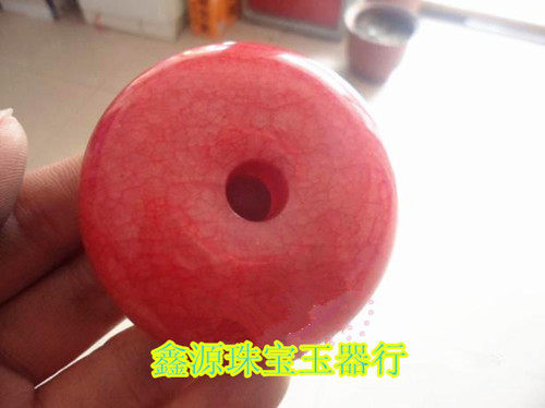 Украшения на шею Природного нефрита и Джейд пончик Кулон большая курица крови старый яркие пончик подвески