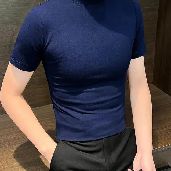 No. 1 light luxury men's European goods j20o25 half high neck short-sleeved T-shirt for men's autumn men's suits with base
No. 1 light luxury men's European goods j20o25 half high neck short-sleeved T-shirt for men's autumn men's suits with base