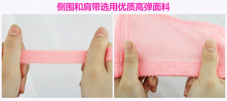 蕾蒂露诗 蕾丝裹胸调整型加厚小胸聚拢内衣 少女抹胸式防走光文胸