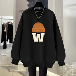 Korean style sweatshirt with hood, round neck and letters Korean style sweatshirt with hood, round neck and letters