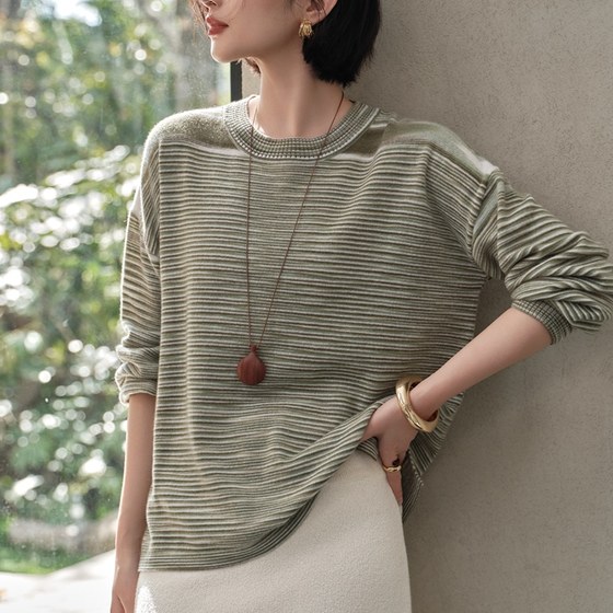 Lightweight, yarn dyeing process ~ 100% pure cashmere, lazy style sweater, women's round neck loose color-blocking sweater
Lightweight, yarn dyeing process ~ 100% pure cashmere, lazy style sweater, women's round neck loose color-blocking sweater