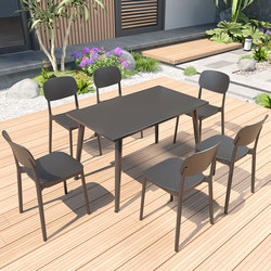 Outdoor Tables and Chairs, Courtyard Tea Table and Chairs, Waterproof and Sunproof Outdoor Open-Air Leisure Rectangular Table Combination, Garden Yard Outdoor Tables and Chairs, Courtyard Tea Table and Chairs, Waterproof and Sunproof Outdoor Open-Air Leisure Rectangular Table Combination, Garden Yard