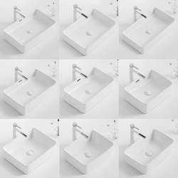 White Countertop Wash Basin Small Size Single Basin Home Balcony Large Rectangular Ceramic Wash Basin Bathroom White Countertop Wash Basin Small Size Single Basin Home Balcony Large Rectangular Ceramic Wash Basin Bathroom