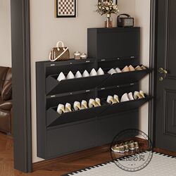 Ultra-thin shoe cabinet 15cm steel tipping bucket home doorway antique style indoor suspended small apartment entrance extremely narrow shoe rack Ultra-thin shoe cabinet 15cm steel tipping bucket home doorway antique style indoor suspended small apartment entrance extremely narrow shoe rack