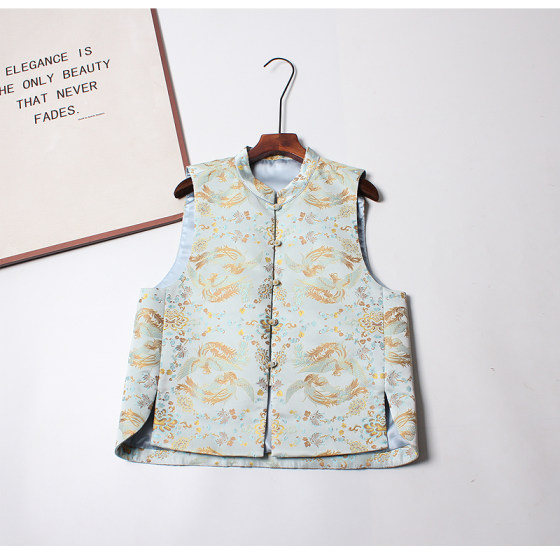 Lined 100 mulberry silk New Chinese style Songjin jacquard vest clip jacket Women's Chinese style heavy industry embroidery vest spring and autumn
Lined 100 mulberry silk New Chinese style Songjin jacquard vest clip jacket Women's Chinese style heavy industry embroidery vest spring and autumn