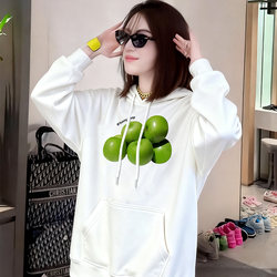 K-style Fashion All-match Apple Print Hooded Sweatshirt Women's 2025 New arrival Early Autumn Atmosphere Wear Long sleeves Tops K-style Fashion All-match Apple Print Hooded Sweatshirt Women's 2025 New arrival Early Autumn Atmosphere Wear Long sleeves Tops