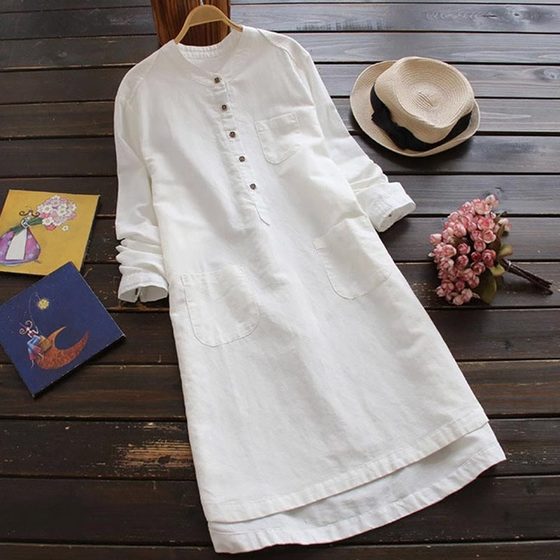 Clearance special price ~ 200*0.5kg large size women's spring and autumn white stand collar linen shirt skirt long sleeve cotton linen dress summer
Clearance special price ~ 200*0.5kg large size women's spring and autumn white stand collar linen shirt skirt long sleeve cotton linen dress summer