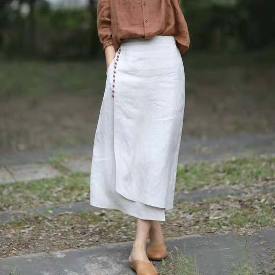 Clearance Special Price ~ New Chinese retro irregular linen literary skirt for women with high waist slim cotton and linen midi skirt
Clearance Special Price ~ New Chinese retro irregular linen literary skirt for women with high waist slim cotton and linen midi skirt