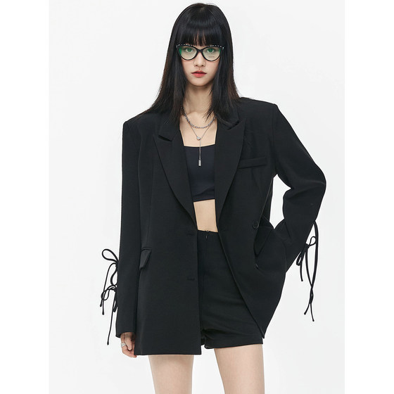 SeeU Xiyou design black casual blazer women's bow suit loose versatile slim suit women's suit
SeeU Xiyou design black casual blazer women's bow suit loose versatile slim suit women's suit