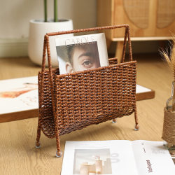 Kens Modern Imitation Rattan Living Room Book and Newspaper Storage Rack Magazine Rack Living Room Corner Storage Creative Bookshelf Kens Modern Imitation Rattan Living Room Book and Newspaper Storage Rack Magazine Rack Living Room Corner Storage Creative Bookshelf